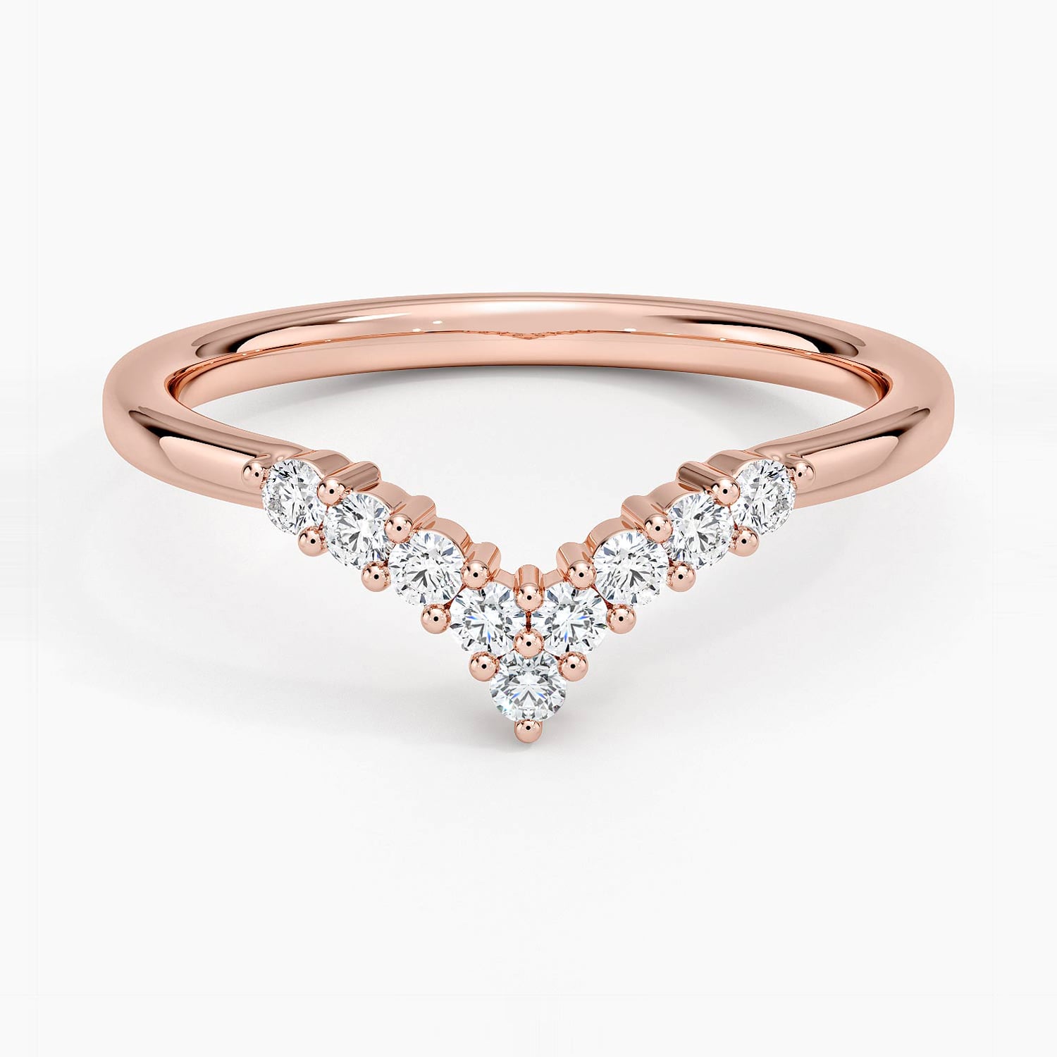 Rose gold diamond engagement ring with surprise diamond details