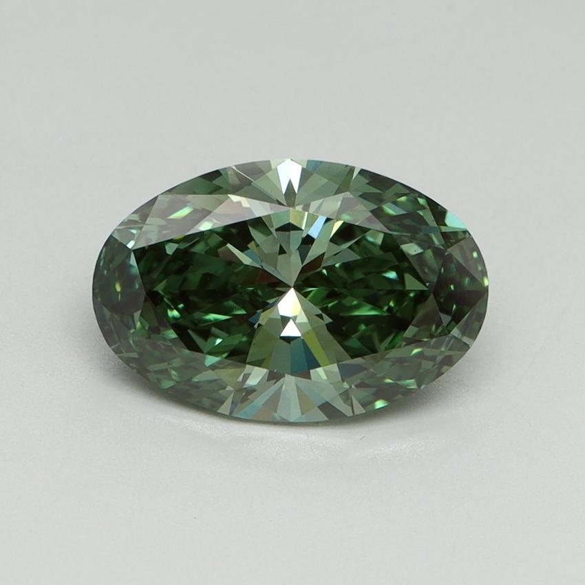 2.15 Ct. Fancy Vivid Green Oval Lab Grown Diamond