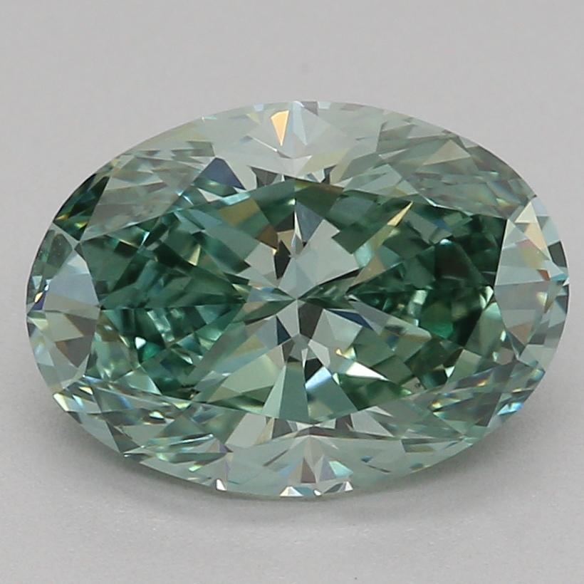 1.56 Ct. Fancy Vivid Green Oval Lab Grown Diamond