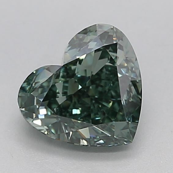 1.41 Ct. Fancy Intense  Green Heart Lab Grown Diamond