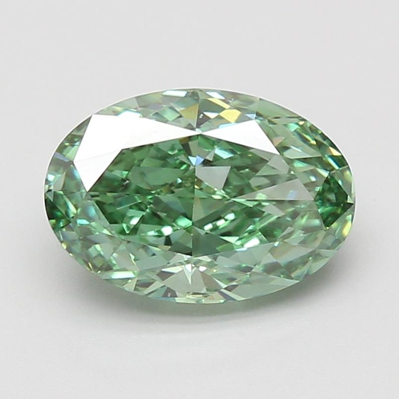 3.01 Ct. Fancy Vivid Green Oval Lab Grown Diamond