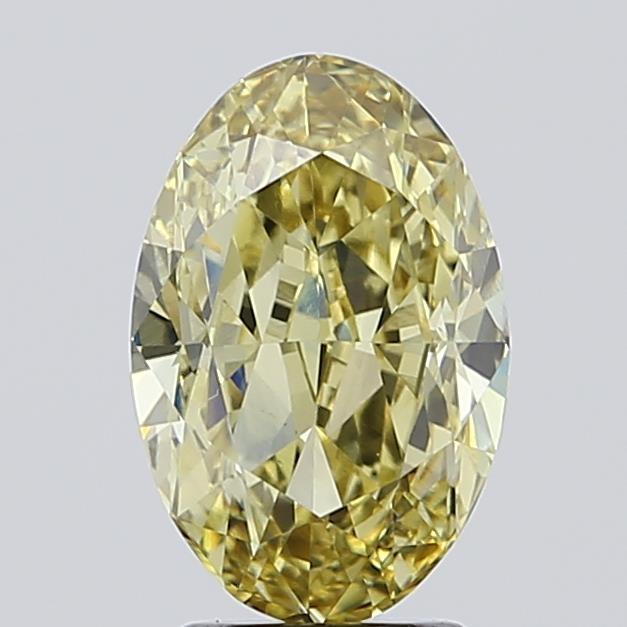 3.04 Ct. Fancy Intense Yellow Oval Lab Grown Diamond