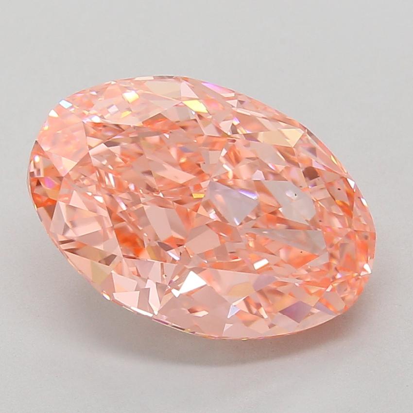 7.06 Ct. Fancy Vivid Pink Oval Lab Grown Diamond