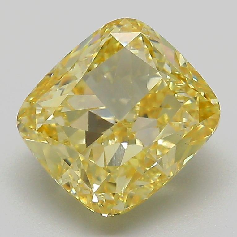 3.08 Ct. Fancy  Yellow Cushion Lab Grown Diamond