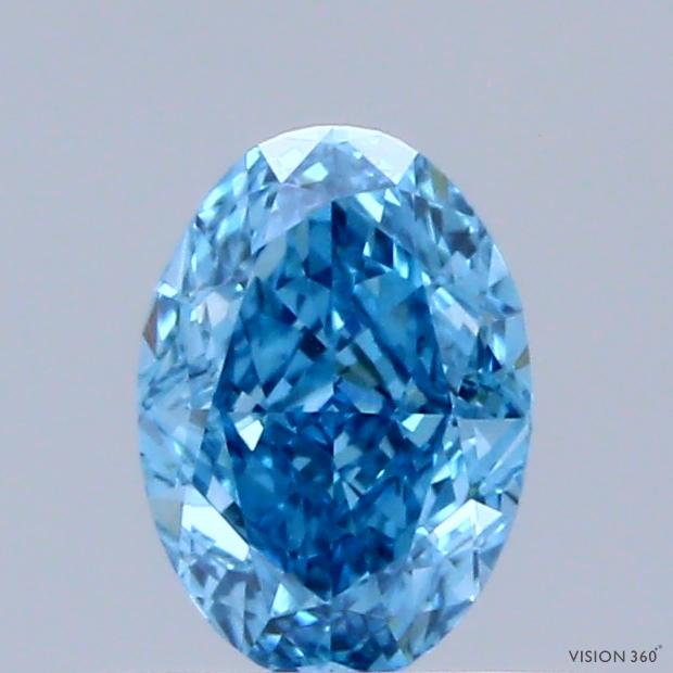 0.53 Ct. Fancy Vivid Blue Oval Lab Grown Diamond