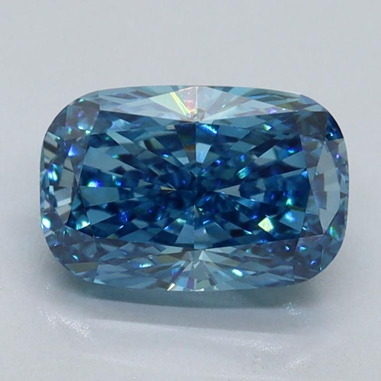 1.54 Ct. Fancy Vivid Blue Cushion Lab Grown Diamond