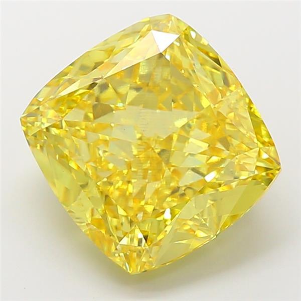 9.12 Ct. Fancy Vivid Yellow Cushion Lab Grown Diamond