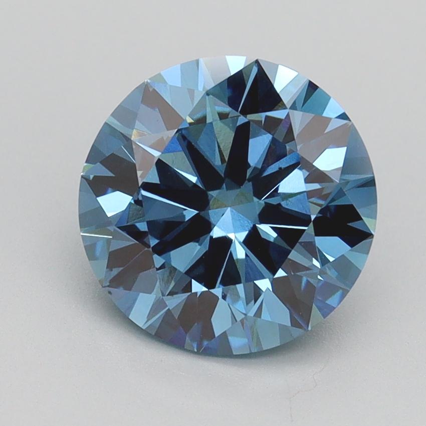 2.25 Ct. Fancy Vivid Blue Round Lab Grown Diamond