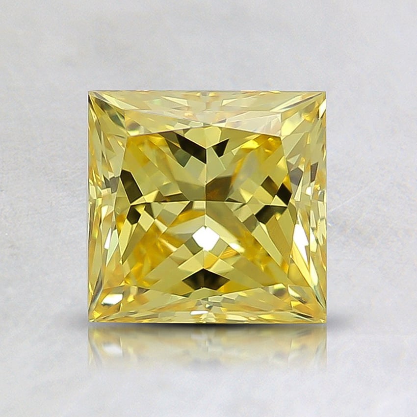 1.19 Ct. Fancy Vivid Yellow Princess Lab Grown Diamond
