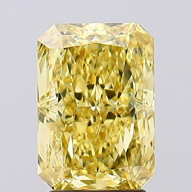 3.08 Ct. Fancy Vivid Yellow Radiant Lab Grown Diamond