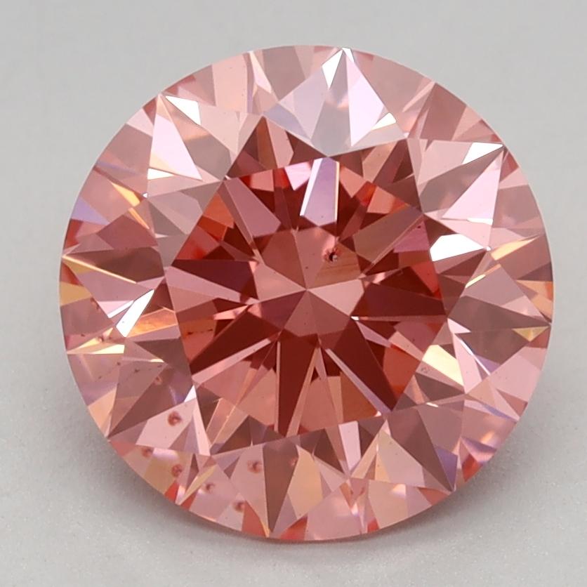 2.18 Ct. Fancy Vivid Pink Round Lab Grown Diamond