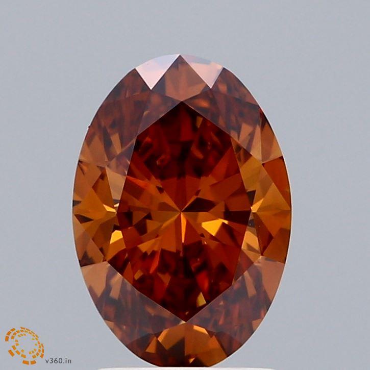 1.63 Ct. Fancy Vivid Orange Oval Lab Grown Diamond