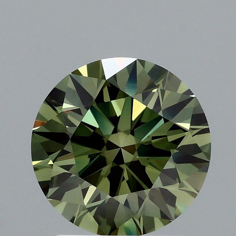 2.09 Ct. Fancy Vivid Green Round Lab Grown Diamond