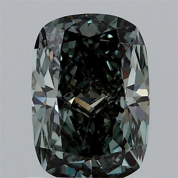 1.40 Ct. Fancy Intense Green Cushion Lab Grown Diamond