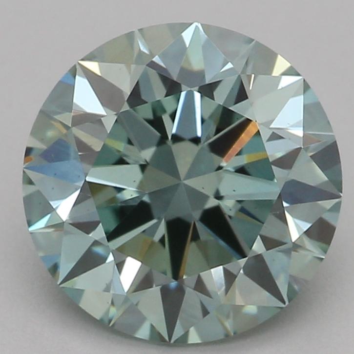 1.53 Ct. Fancy Vivid Green Round Lab Grown Diamond