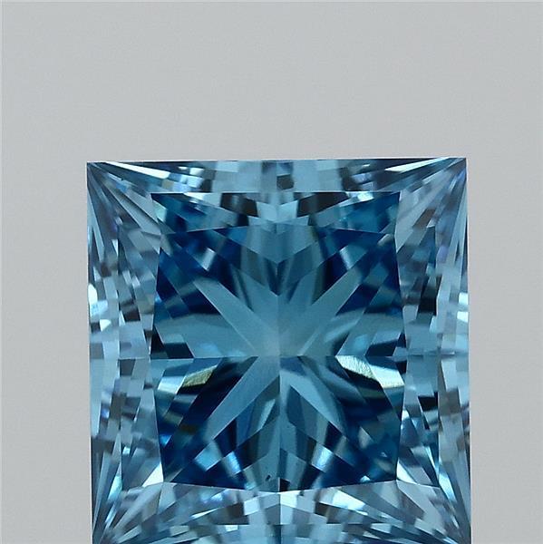 1.63 Ct. Fancy Vivid Blue Princess Lab Grown Diamond