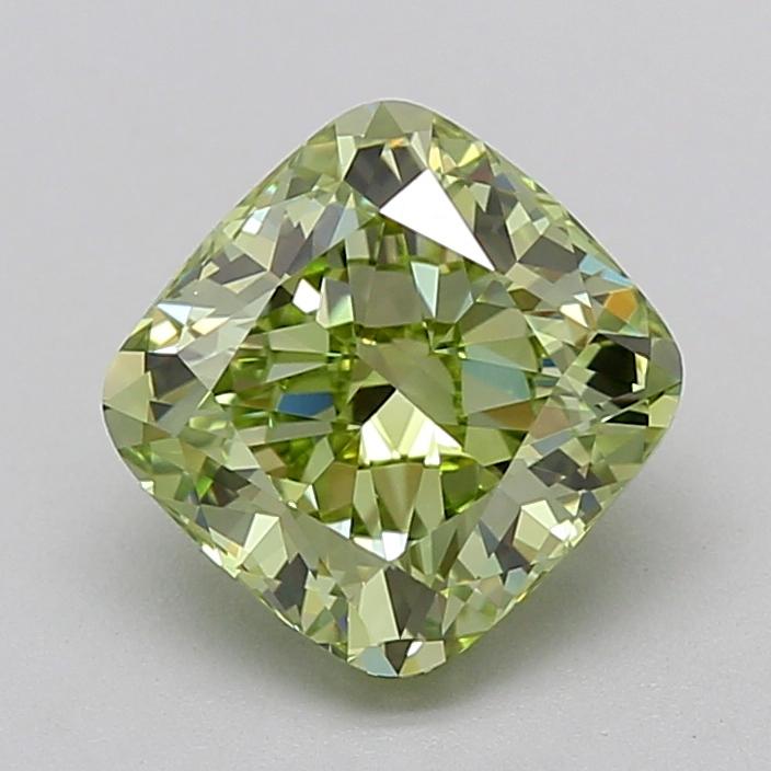 2.01 Ct. Fancy Intense  Green Cushion Lab Grown Diamond