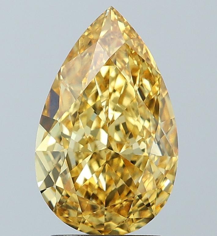 2.76 Ct. Fancy Vivid  Yellow Pear Lab Grown Diamond