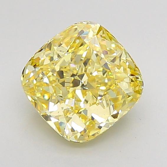3.08 Ct. Fancy Intense None Yellow Cushion Lab Grown Diamond