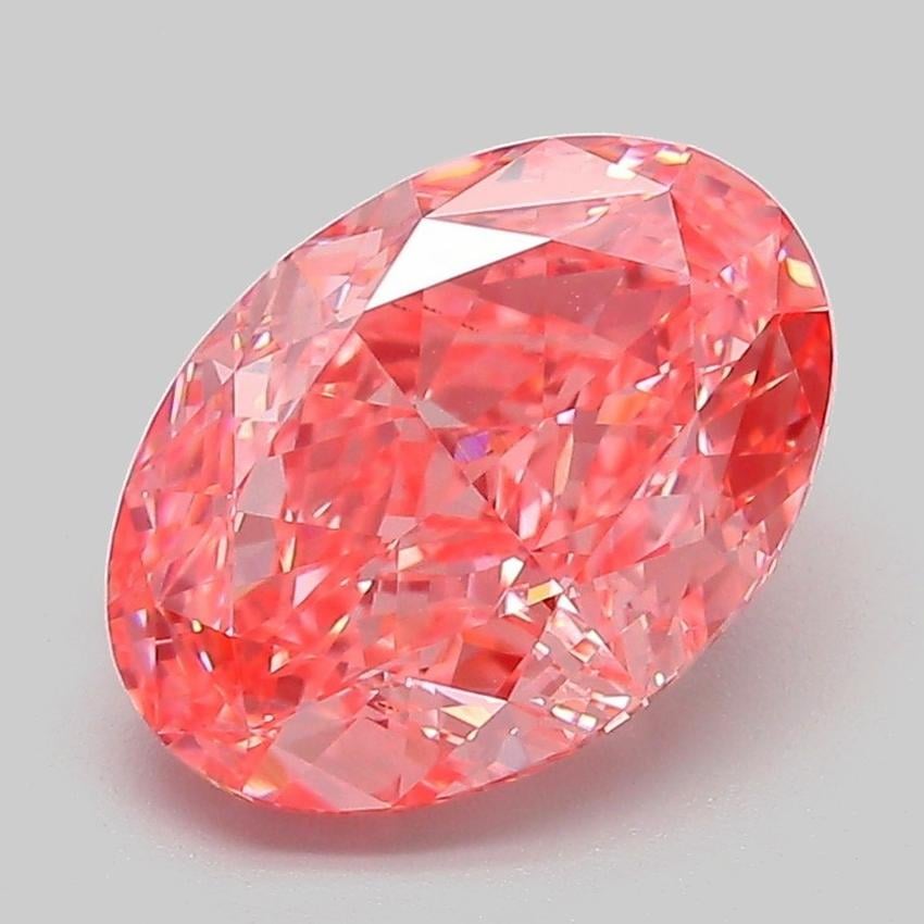 3.14 Ct. Fancy Vivid Pink Oval Lab Grown Diamond