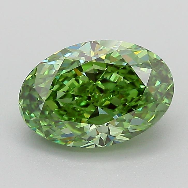1.51 Ct. Fancy Vivid Green Oval Lab Grown Diamond