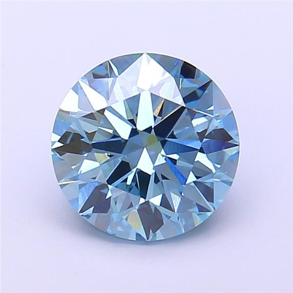 2.08 Ct. Fancy Vivid Blue Round Lab Grown Diamond