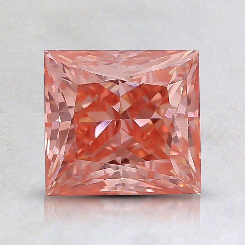 1.11 Ct. Fancy Intense Orangy Pink Princess Lab Grown Diamond