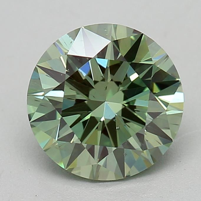 0.92 Ct. Fancy Intense Green Round Lab Grown Diamond