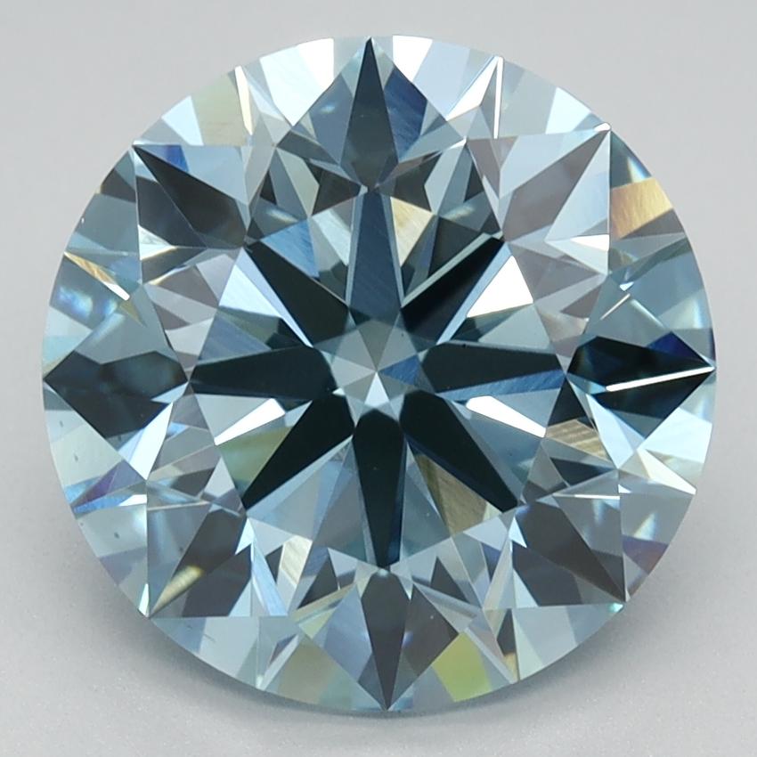 3.27 Ct. Fancy Vivid Blue Round Lab Grown Diamond