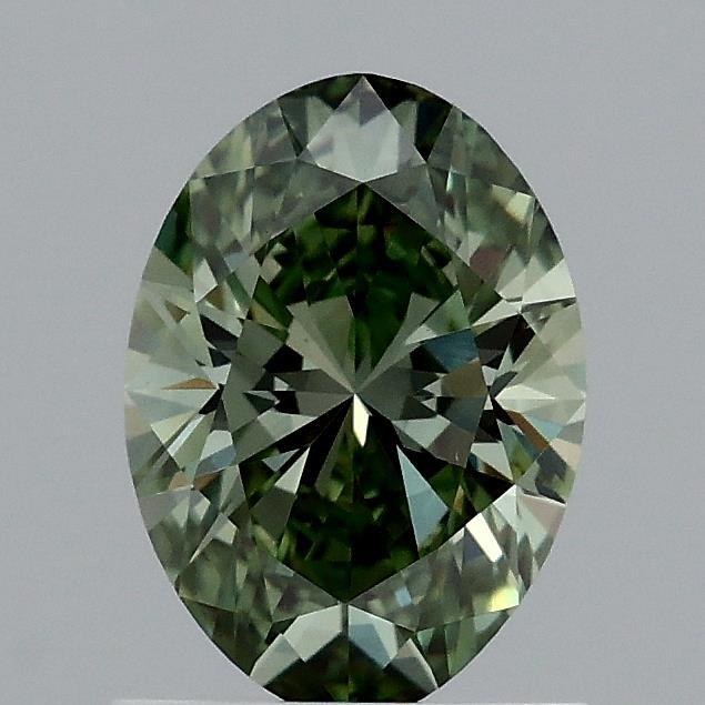 0.97 Ct. Fancy Vivid Green Oval Lab Grown Diamond