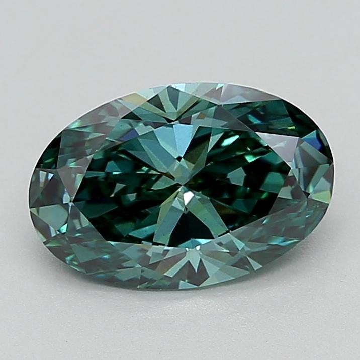 2.08 Ct. Fancy Vivid  Green Oval Lab Grown Diamond