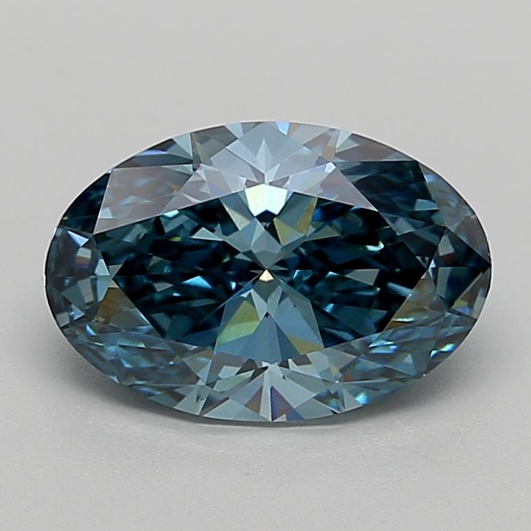 3.19 Ct. Fancy Vivid  Blue Oval Lab Grown Diamond