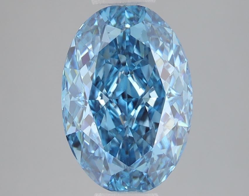 3.03 Ct. Fancy Vivid Blue Oval Lab Grown Diamond
