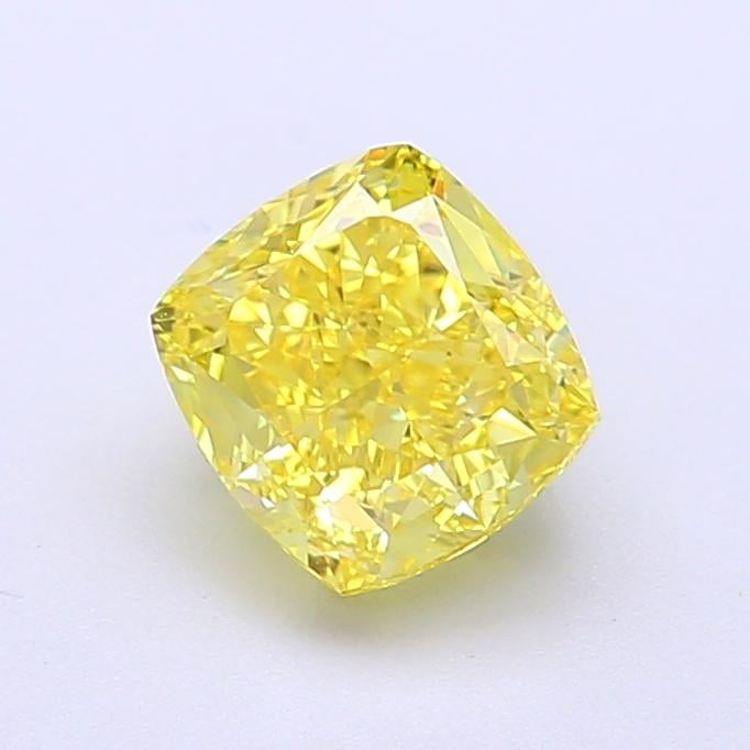 1.47 Ct. Fancy Vivid  Yellow Cushion Lab Grown Diamond