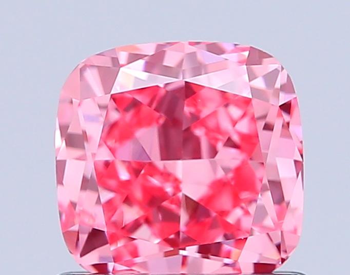 1.02 Ct. Fancy Vivid Pink Cushion Lab Grown Diamond