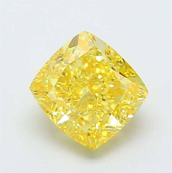 2.59 Ct. Fancy Vivid Yellow Cushion Lab Grown Diamond