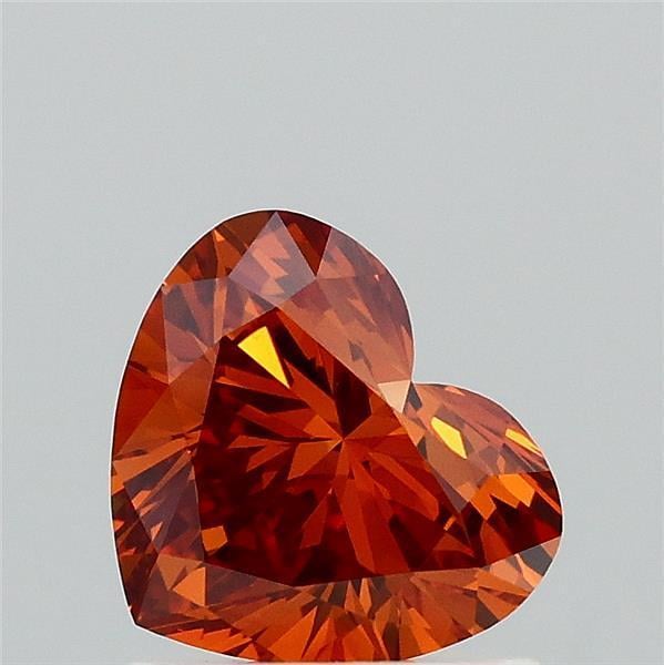 1.00 Ct. Fancy Intense Brownish Orange Heart Lab Grown Diamond