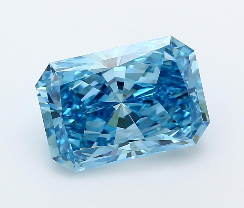 5.13 Ct. Fancy Vivid  Blue Radiant Lab Grown Diamond