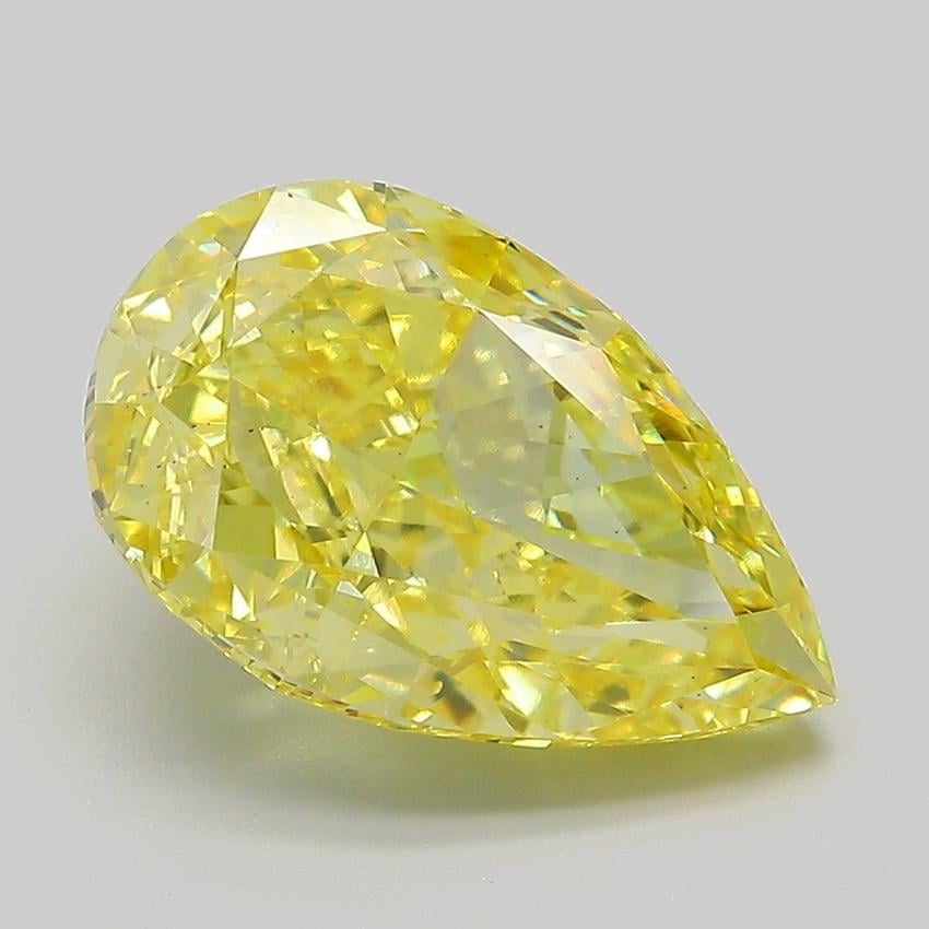 5.3 Ct. Fancy Vivid Yellow Pear Lab Grown Diamond