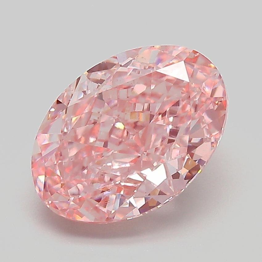 3.31 Ct. Fancy Vivid  Pink Oval Lab Grown Diamond