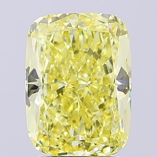 2.55 Ct. Fancy Yellow Cushion Lab Grown Diamond