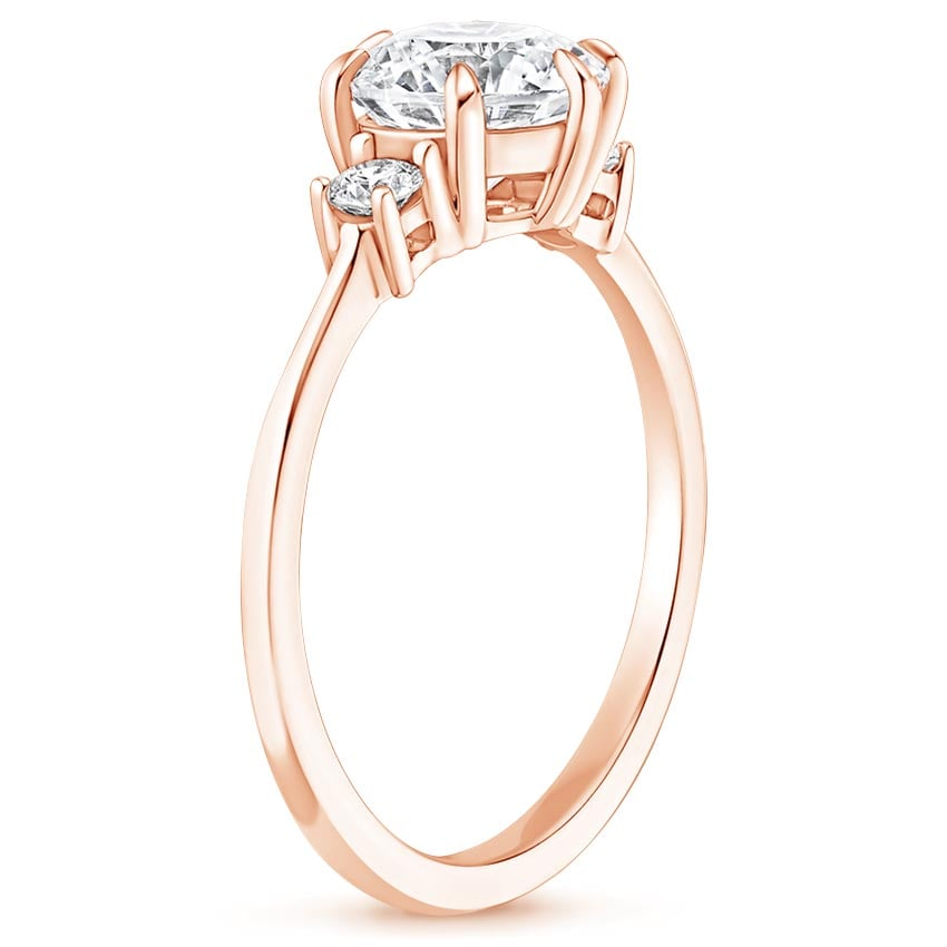 14K Rose Gold Six Prong Selene Diamond Ring (1/10 ct. tw.), large side view