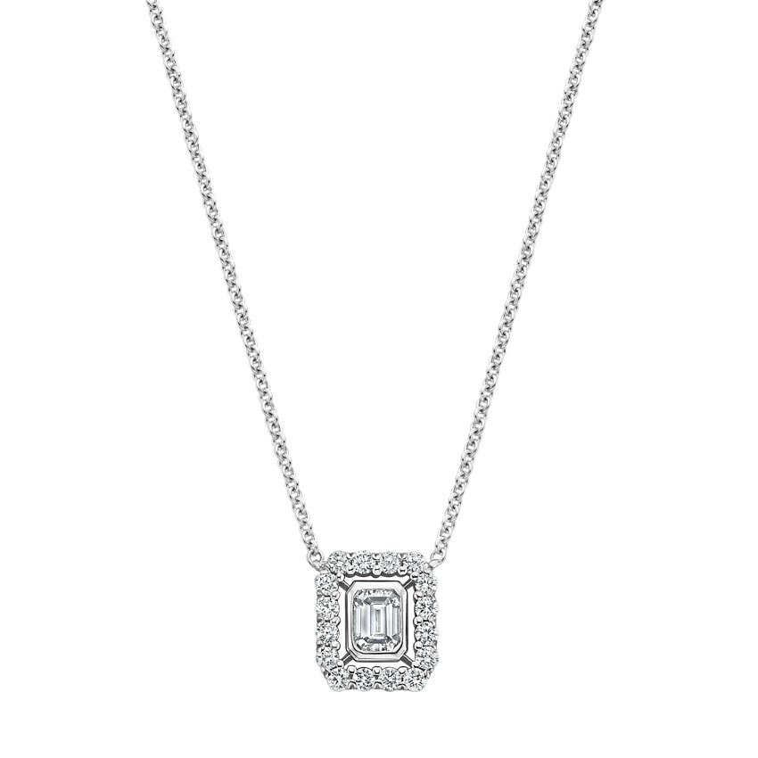 Britannia Diamond Pendant in 18K White Gold