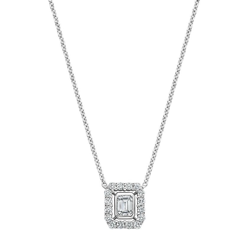 Britannia Diamond Pendant in 18K White Gold