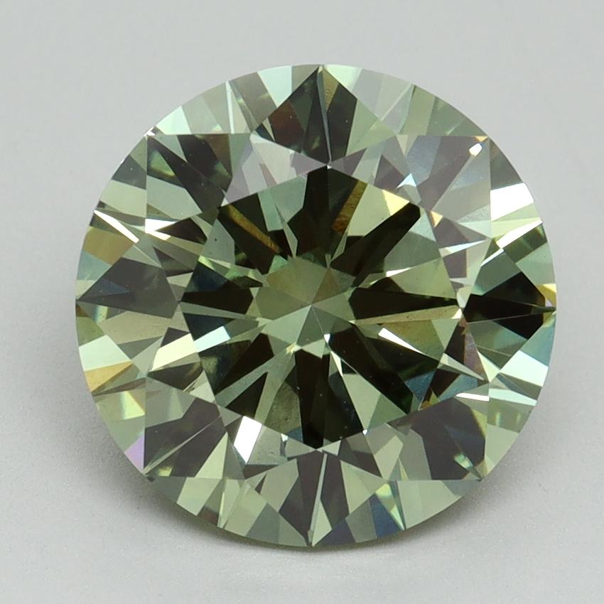 4.01 Ct. Fancy Vivid Green Round Lab Grown Diamond