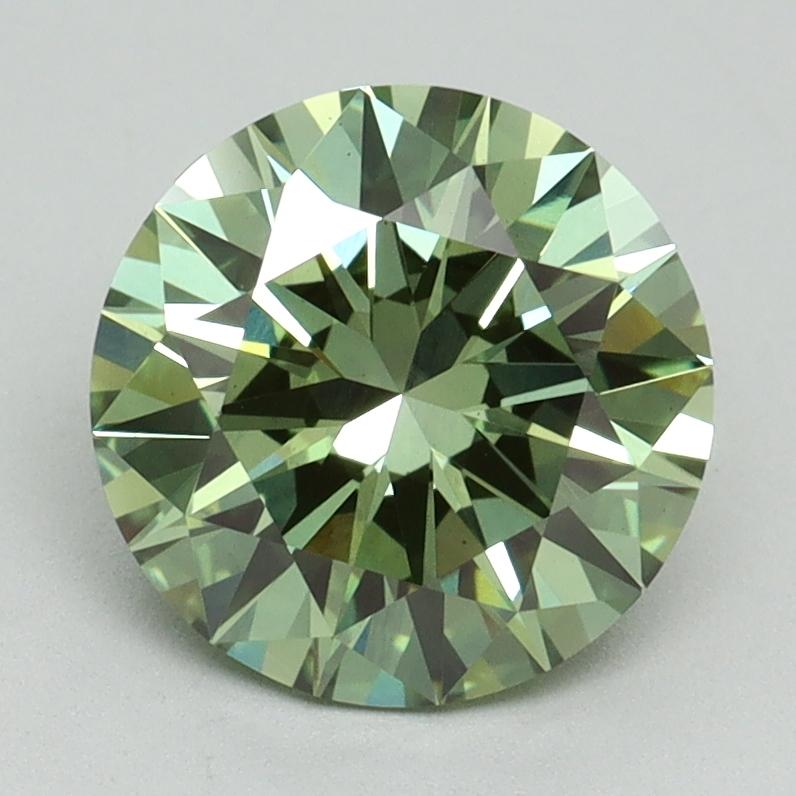 2.10 Ct. Fancy Vivid Green Round Lab Grown Diamond