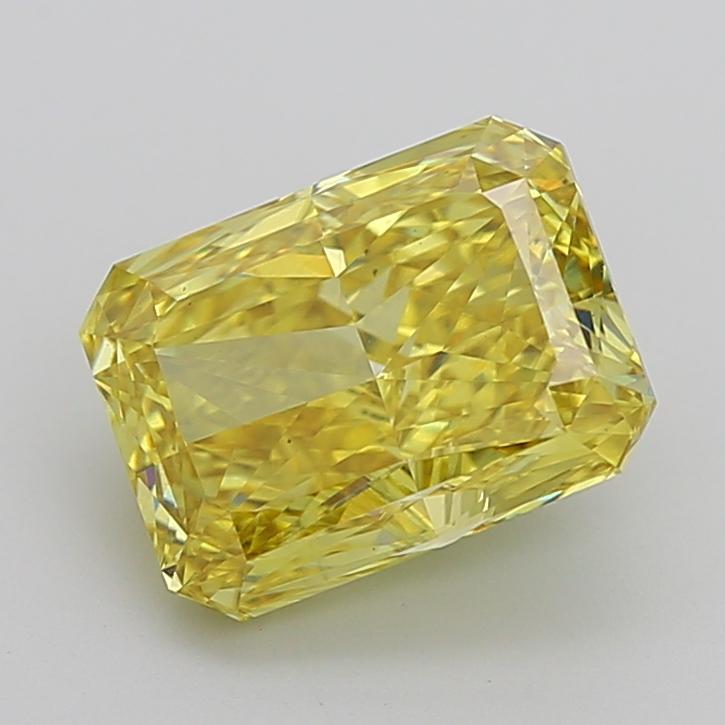 3.76 Ct. Fancy Vivid Greyish Yellow Radiant Lab Grown Diamond