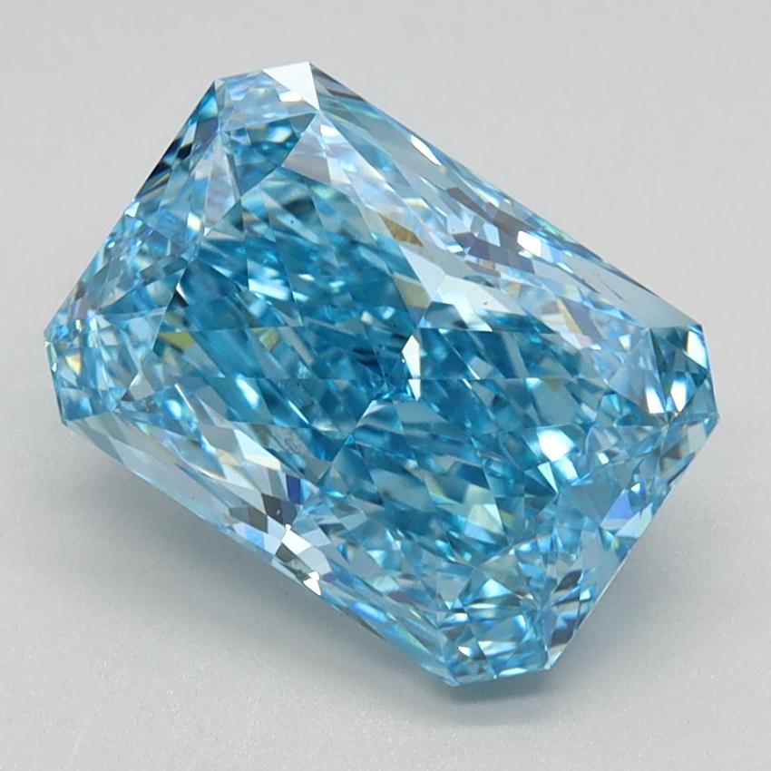 2.42 Ct. Fancy Vivid Blue Radiant Lab Grown Diamond