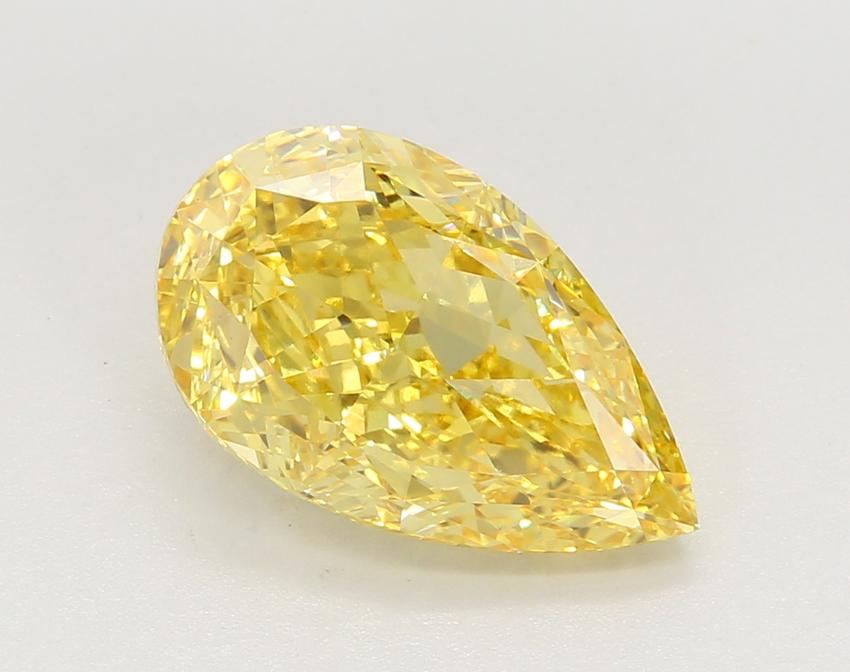 4.59 Ct. Fancy Vivid Yellow Pear Lab Grown Diamond