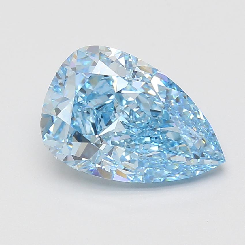 4.14 Ct. Fancy Vivid Blue Pear Lab Grown Diamond